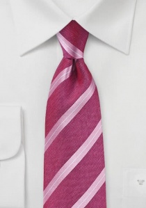 Cravate rose argenté rayée