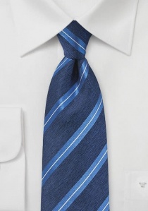Cravate bleu roi rayée effet structuré
