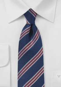 Cravate classique rayée bleu foncé