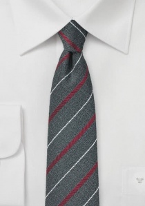 Cravate gris foncé rayures rouges