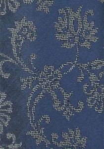 Cravate bleu nuit motif floral