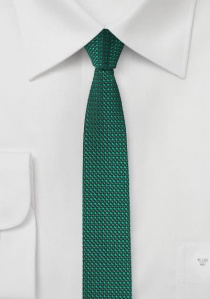 Cravate très étroite vert sapin effet optique