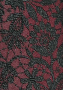 Cravate rouge mosaique noire