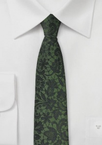 Cravate vert foncé mosaique noire