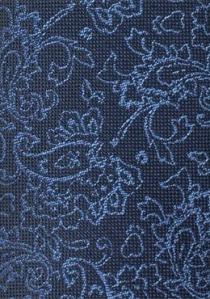 Cravate bleu marine dessin cachemire en filigrane