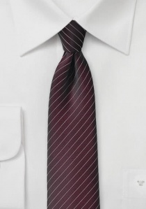 Cravate rayée brun acajou