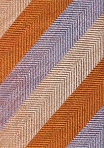Cravate orange, violet clair et blanche à rayures