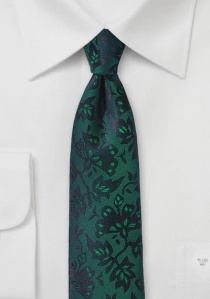 Cravate vert sapin motif feuillage