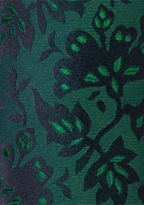 Cravate vert sapin motif feuillage