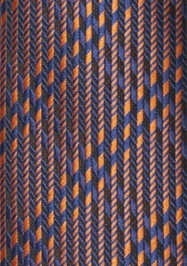 Cravate à rayures orange bleu foncé