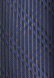 Cravate étroite dessin rayé marron et bleu marine