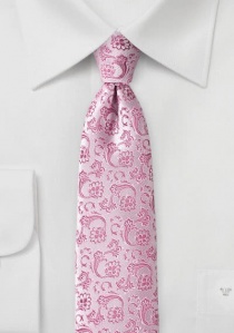 Cravate rose magenta dessin fleuri