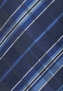 Cravate bleue et blanche motif carreaux
