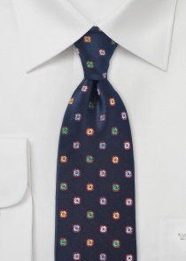 Cravate à motif floral pour enfants bleu nuit