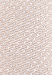 Cravate extra-slim rose pastel à pois blanc