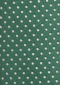 Cravate extra-slim vert sapin à pois blanc