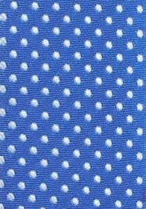 Cravate extra-slim bleu saphir à pois blanc