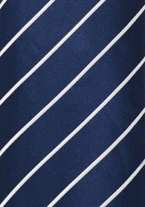 Lange Krawatte feiner Streifen navyblau