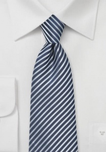 Cravate XXL à rayures bleu marine