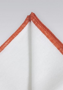 Tissu Cavalier lin naturel blanc bord terre cuite