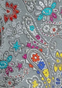 Cravate motif floral gris clair