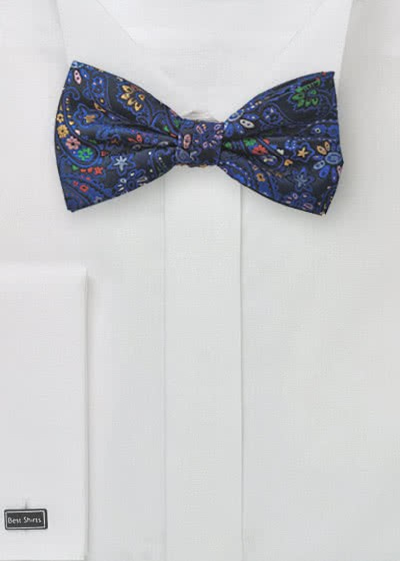 noeud papillon homme motif floral royal coloré