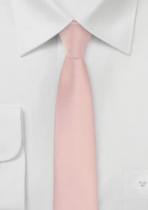 Cravate étroite rose pêche lumineuse