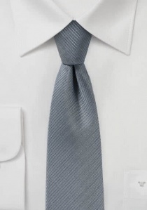 Cravate structurée rayée gris perle
