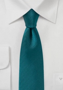Cravate structure à rayures bleu-vert