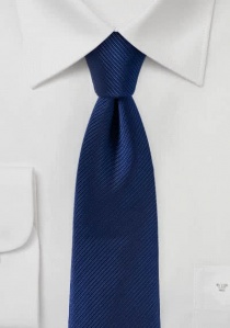 Cravate structure à rayures bleu foncé