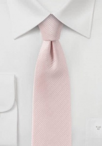 Cravate rose pastel structure à rayures