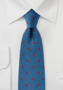 Cravate avec laine bleu clair à pois
