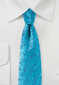 Cravate motif abstrait bleu turquoise bleu marine