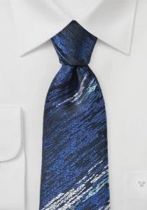 Cravate marbrée bleu marine