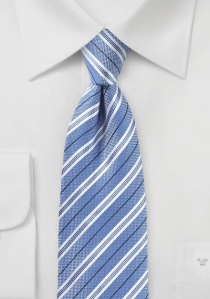 Cravate coton rayé bleu clair