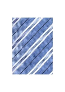 Cravate coton rayé bleu clair