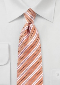 Cravate en coton à rayures orange pâle