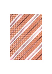 Cravate en coton à rayures orange pâle