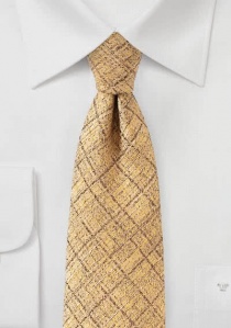 Cravate marquante à carreaux structurés jaune