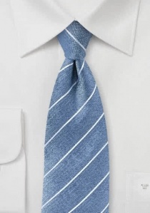 Cravate rayée gris-bleu