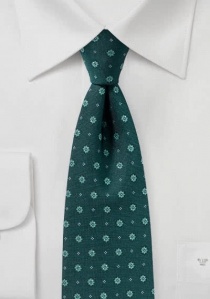Cravate d'affaires florale vert sapin