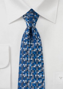 Cravate homme surfaces carrées bleu nuit bleu ciel