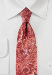 Cravate ludique à motif paisley couleur rouille