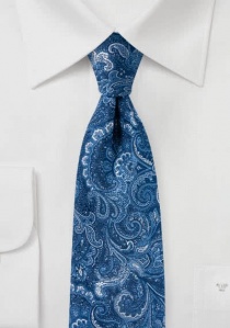 Cravate ludique à motif paisley bleu royal