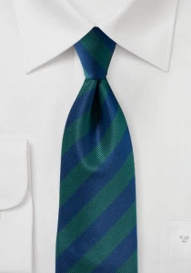 Cravate à rayures bleu foncé vert sapin