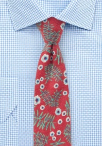 Cravate d'affaires en flanelle de coton rouge