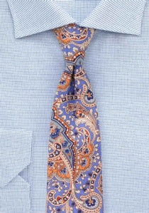 Cravate motif paisley bleu ciel