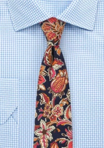Cravate multicolore grand motif à fleurs