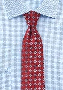 Cravate d'affaires losanges-ornements rouge