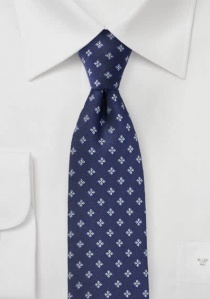 Cravate emblème losange bleu marine